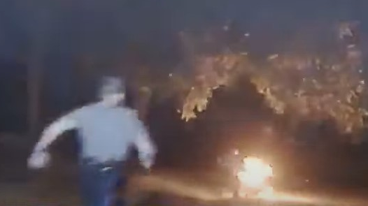 Arkansas Trooper Taser Backpack Fire (ar)