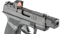 The Springfield Armory Hellcat with a HEX Wasp Micro Red Dot Sight.