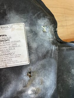 The vest took, and stopped, more rounds than its rating standard would indicate. The vest took, and stopped, more rounds than its rating standard would indicate.