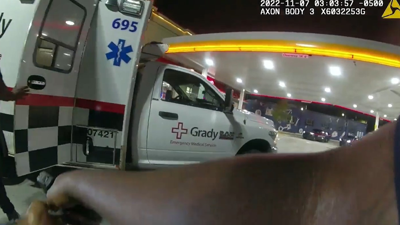 Atlanta police arrested a man who allegedly stole an ambulance from a hospital and led officers on a low-speed chase early Monday.