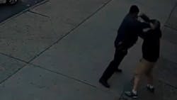 An NYPD traffic agent was beaten by a man after giving him a parking ticket in Brooklyn on Monday. An NYPD traffic agent was beaten by a man after giving him a parking ticket in Brooklyn on Monday.