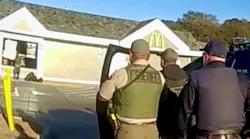 San Rafael, CA, police and Marin County Sheriff’s Office deputies respond to a standoff at a McDonald's on Sunday.