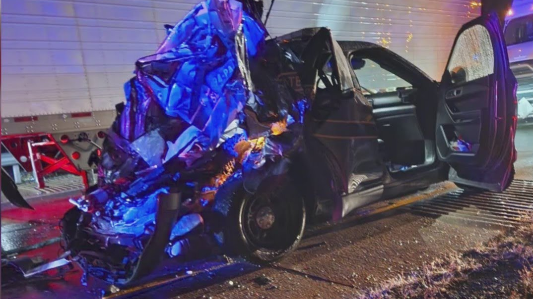Semi Crashes into Pa. State Police Cruiser; 2 Troopers Injured | Officer