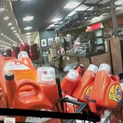 A man wanted for murder in San Bernardino, CA, County was arrested Nov. 7 after a La Verne police corporal spotted the suspect running out of a grocery with a cart of over 20 laundry detergent bottles. A man wanted for murder in San Bernardino, CA, County was arrested Nov. 7 after a La Verne police corporal spotted the suspect running out of a grocery with a cart of over 20 laundry detergent bottles.