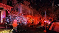 An Ephrata, PA, police officer and a firefighter rescued a man from an apartment complex fire late Tuesday. An Ephrata, PA, police officer and a firefighter rescued a man from an apartment complex fire late Tuesday.
