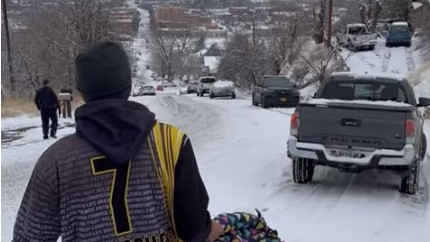 A parked Pendleton, OR, police SUV set off a chain reaction of crashes when it slid down an icy road Monday.