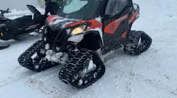 Erie County, NY, sheriff's deputies used a tracked utility terrain vehicle to rescue a man and his 3-year-old son trapped in their car during the blizzard Saturday.