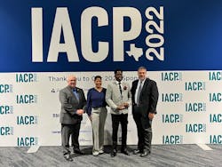 From left to right: Julio Valcarcel, Vice President of Sales, Leonardo; Chief Mirtha V. Ramos, Chief of Police, DeKalb County Police Department; Officer Deandre T. Brown; Chris McDonold, Chair of the Vehicle Crimes Committee and Executive Director of the Maryland vehicle Theft Prevention Council.
