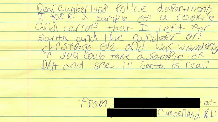 Girl Asks R.I. Police to Test Half-Eaten Cookies for DNA Proof of Santa ...