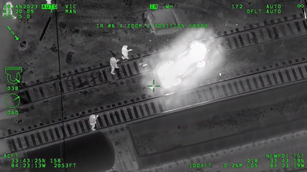 Video shows Atlanta police officers work frantically to pull the suspect from the car just seconds before an oncoming train hits the vehicle. Video shows Atlanta police officers work frantically to pull the suspect from the car just seconds before an oncoming train hits the vehicle.