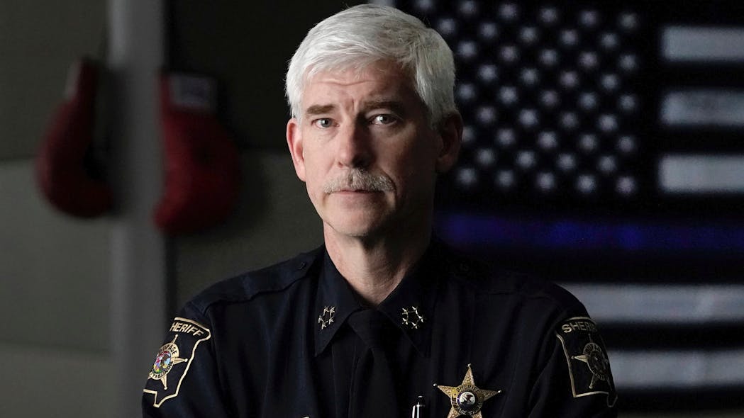 DuPage County Sheriff James Mendrick in his Wheaton office in 2022. DuPage County Sheriff James Mendrick in his Wheaton office in 2022.
