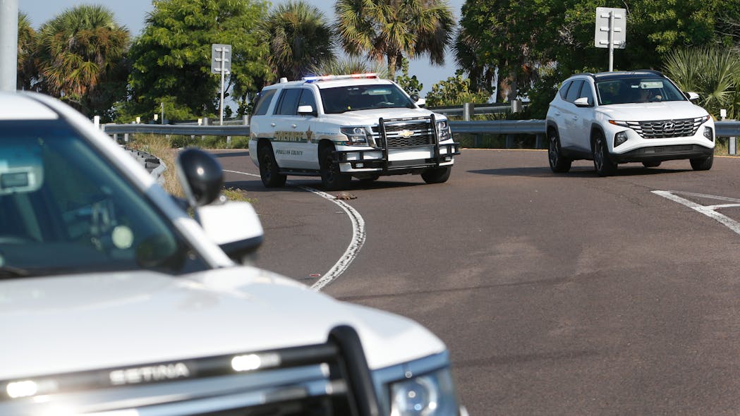 A Pinellas County Sheriff&rsquo;s Office deputy has resigned after he was accused of having inappropriate relationships with women he met on calls, according to an internal affairs report made public by the agency this week. This photo shows a deputy vehicle being used to block traffic in September.