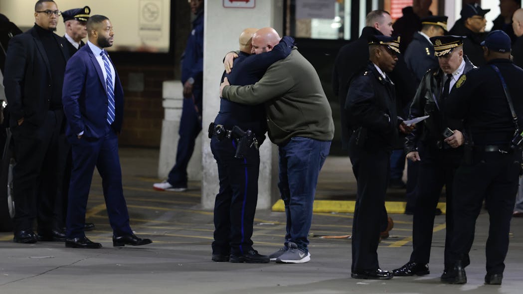 Police gather at Temple University Hospital following the fatal shooting of Temple University Police Officer Christopher Fitzgerald Saturday night along the 1700 block of West Montgomery Avenue in North Philadelphia. Police gather at Temple University Hospital following the fatal shooting of Temple University Police Officer Christopher Fitzgerald Saturday night along the 1700 block of West Montgomery Avenue in North Philadelphia.