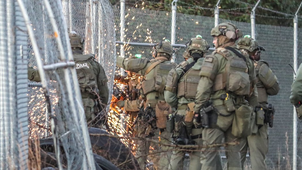 Law enforcement and construction crews were seen Monday at the site of Atlanta’s proposed public safety training center in anticipation of construction beginning on the controversial facility. Law enforcement and construction crews were seen Monday at the site of Atlanta’s proposed public safety training center in anticipation of construction beginning on the controversial facility.