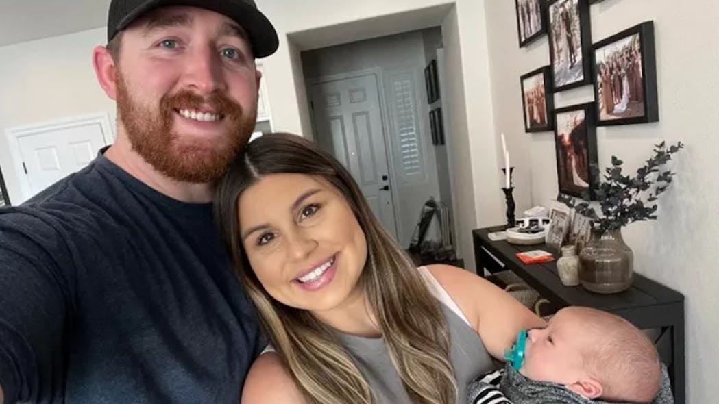 Orange County, CA, Sheriff's Deputy Brian Haney with his wife, Leslee, and 1-month-old son, Cole. Orange County, CA, Sheriff's Deputy Brian Haney with his wife, Leslee, and 1-month-old son, Cole.