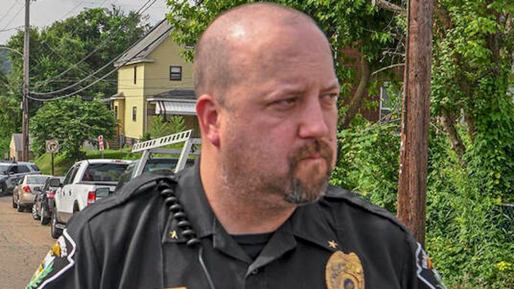 Brackenridge, PA, Police Chief Justin McIntire. Brackenridge, PA, Police Chief Justin McIntire.
