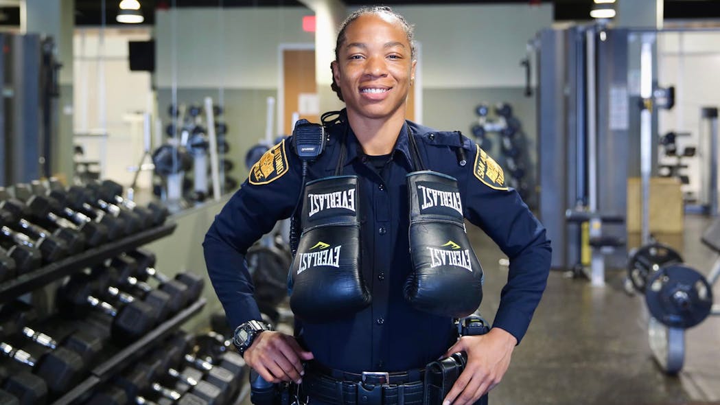 Ravven Brown was a top-ranked boxer in her weight class before becoming a San Antonio police officer. Ravven Brown was a top-ranked boxer in her weight class before becoming a San Antonio police officer.
