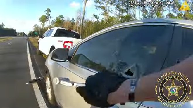 While on his way home from work, a reckless driver passed Flagler County Sheriff's Office Master Deputy Stogdon and then crashed into the back of another vehicle.