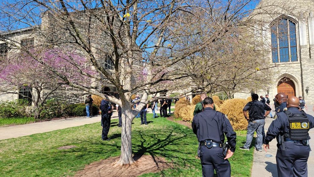 Nashville, TN, police responded to an active shooter incident at a private Christian school Monday, and the alleged shooter 'engaged with (officers) and is dead,' according to authorities.