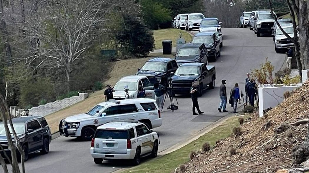 Two Shelby County, AL, sheriff's deputies were shot and seriously wounded while performing a welfare check at a Meadowbrook home Wednesday.