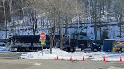 The Massachusetts State Police has set up a mobile command center in front of the Greenfield Police Department after the agency eliminated overnight patrol shifts because of staffing levels. The Massachusetts State Police has set up a mobile command center in front of the Greenfield Police Department after the agency eliminated overnight patrol shifts because of staffing levels.