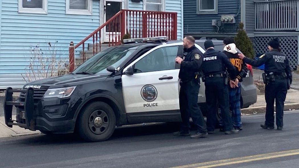 A man was arrested after reports of a domestic incident that led to a standoff with Syracuse, NY, police on Wednesday.