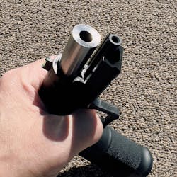 The Prodigy has a bull barrel with a competition crown, normally found on custom guns. The Prodigy has a bull barrel with a competition crown, normally found on custom guns.