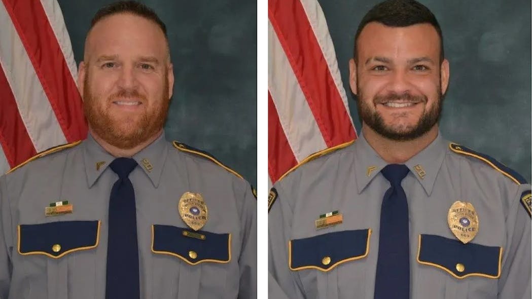 Baton Rouge, LA, Police Sgt. David Poirrier and Cpl. Scotty Canezaro.