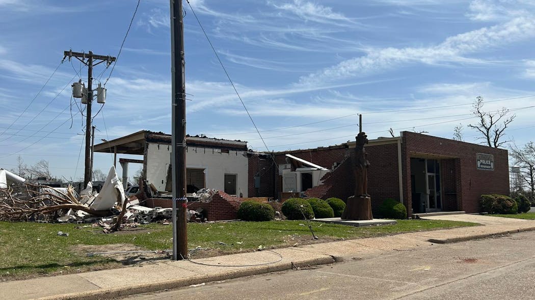 The headquarters for the Rolling Fork, MS, Police Department was destroyed by a devastating tornado that tore through the small town and the state last month.
