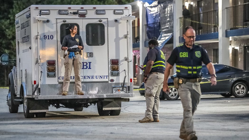 A Covington, GA, police officer was shot in the head by a suspect while responding to a domestic disturbance call Tuesday. A Covington, GA, police officer was shot in the head by a suspect while responding to a domestic disturbance call Tuesday.