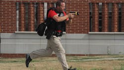 A police officer participates in an active shooter training session in 2018 in Indianola, Iowa. A police officer participates in an active shooter training session in 2018 in Indianola, Iowa.