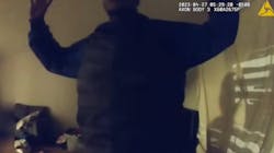 On Monday, the Oklahoma City, OK, Police Department released body camera footage of a violent attack on Sgt. Morgan Reynolds during a domestic abuse call April 27. On Monday, the Oklahoma City, OK, Police Department released body camera footage of a violent attack on Sgt. Morgan Reynolds during a domestic abuse call April 27.