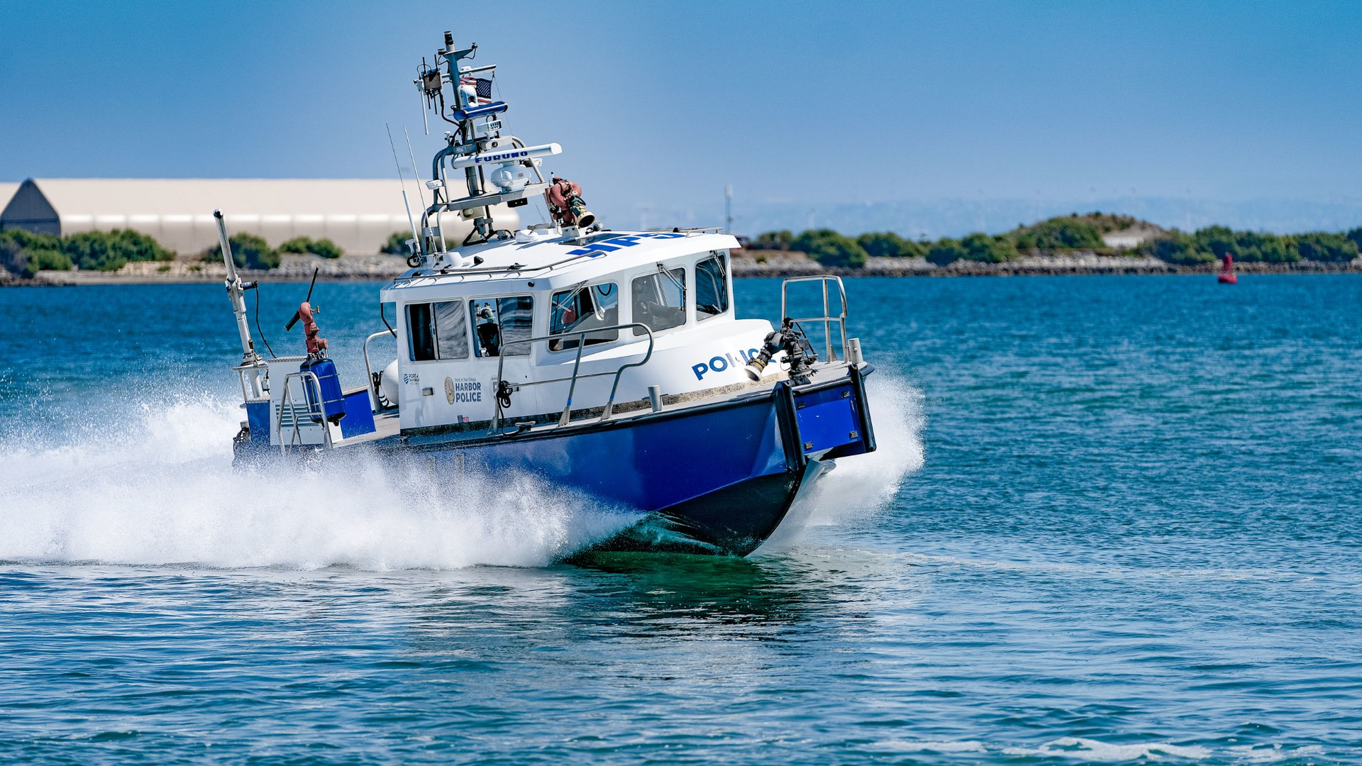 The Port of San Diego Harbor Police patrols 38 miles of coastline along the port and San Diego Bay.