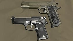 Springfield Armory 1911 .45ACP 8+1 top, Beretta 96FCM .40S&W 10+1 bottom. Does capacity matter as much as action? Single action only vs. double action/single action. Springfield Armory 1911 .45ACP 8+1 top, Beretta 96FCM .40S&W 10+1 bottom. Does capacity matter as much as action? Single action only vs. double action/single action.