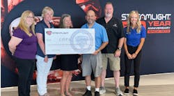 Streamlight recently presented a check for $144,500 to Concerns of Police Survivors (C.O.P.S) to assist survivors of fallen heroes. Pictured left to right: C.O.P.S. Past National President Madeline Neumann; C.O.P.S Executive Director Dianne Bernhard; C.O.P.S. National President Patricia Carruth; Streamlight Board of Directors member Clayton French; Streamlight Sales Manager Brett Marquardt, and C.O.P.S Director of Development Lauren Crisman.