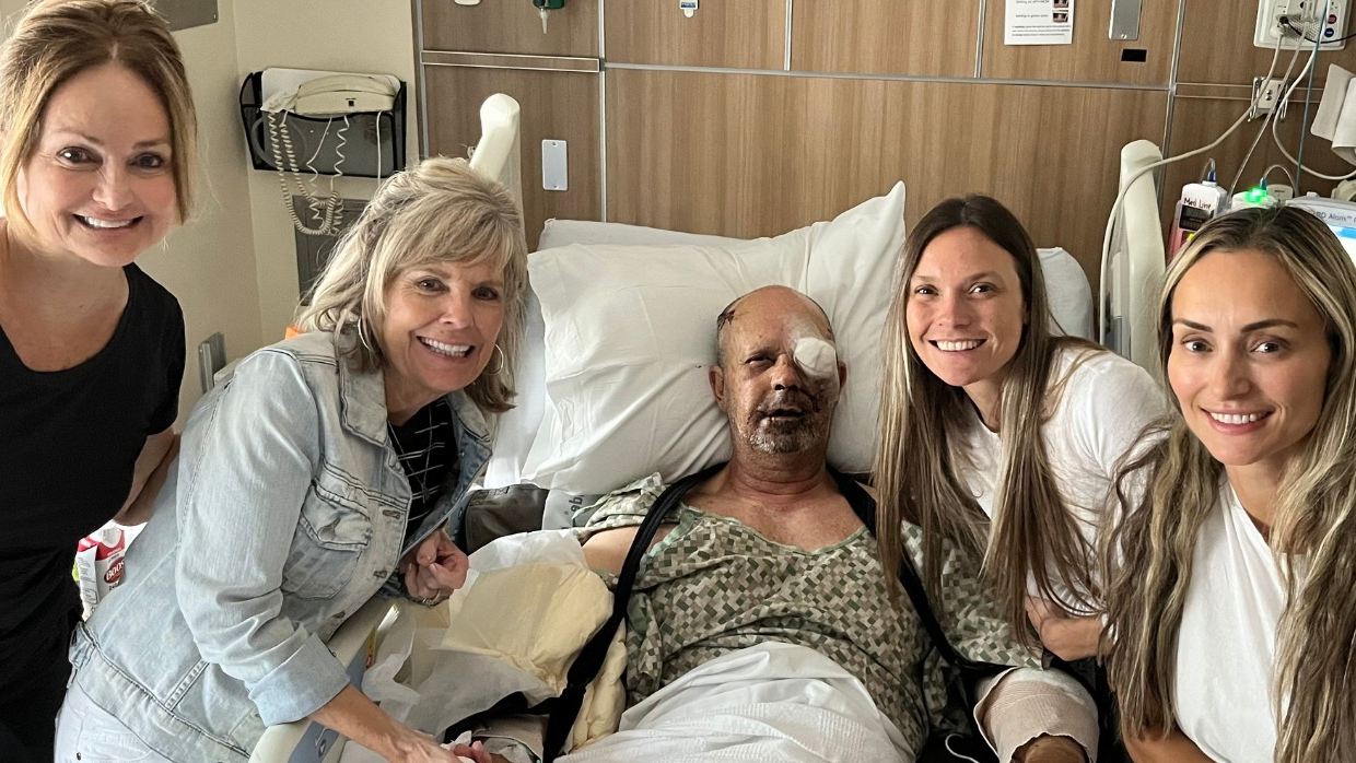Washington County, OR, Sheriff's Deputy Charles Doz&eacute;&mdash;seen here with his family&mdash;faces multiple surgeries as he recovers from a shooting while serving an eviction in late July.