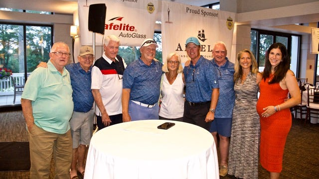 Left to right: Bill Vitale, Dick Vitale, Bill King, Les Vitale, Eileen Vitale&mdash;Harold&rsquo;s wife, Craig Floyd, Bobby Vitale, Maral Burditt and Talena Lange&mdash;mother and sister of Tamar Bucci