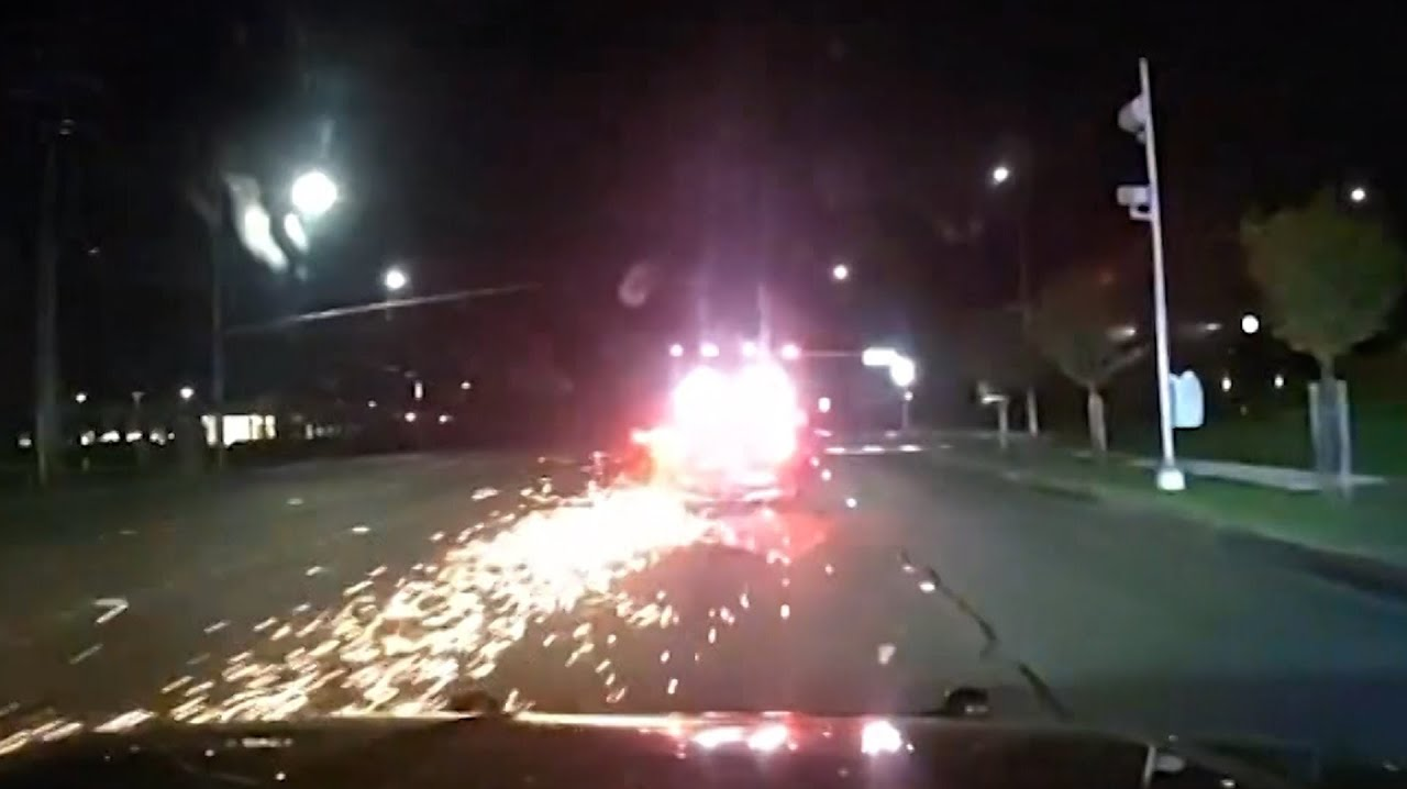 Watch as Sparks Fly in Wild Chase with Stolen Wash. Police Cruiser ...