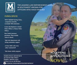 An advertisement created to recruit new patrol officers to the Marion Police Department.