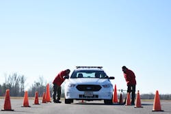 The Chester County Police Department conducts annual high speed and precision driver training on the agency’s 1.4-mile driving course. The Chester County Police Department conducts annual high speed and precision driver training on the agency’s 1.4-mile driving course.