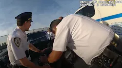 In recently released body camera footage, two NYPD officers comfort a colleague who broke down and began sobbing after he helped stop a distressed man from jumping off a Manhattan overpass on Oct. 5.