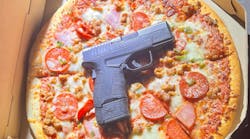 Kern County, CA, sheriff&apos;s deputies discovered a loaded gun on top of a pizza in a pizza box during a traffic stop Tuesday in Rosamund.