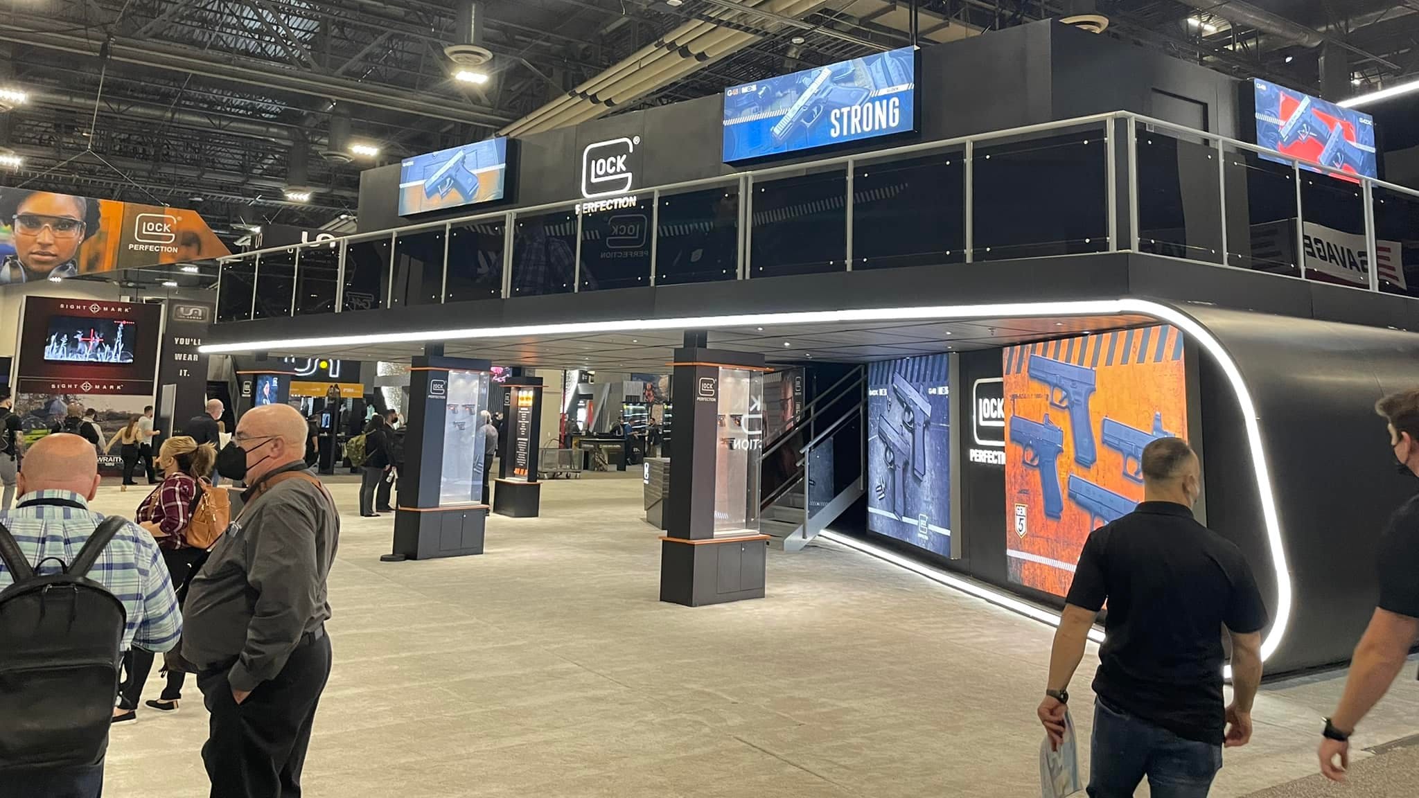 Glock's floor exhibit at the 2022 SHOT Show in Las Vegas.