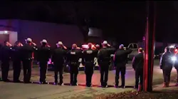 Officers escorting the fallen East Fishkill Police Officer to MidHudson Regional Hospital