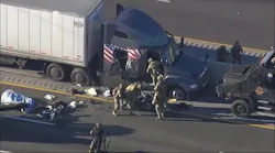Texas highway chase ends with police ripping apart truck's cab and pulling the driver out