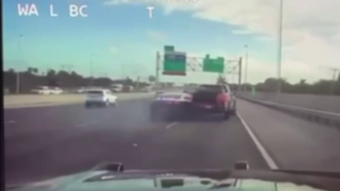 Video shows police take down speeding truck on Florida Turnpike