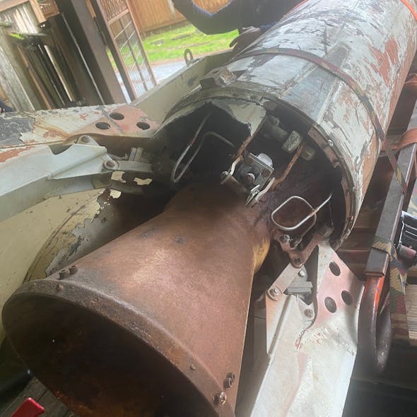 Bellevue, WA, police disposed of an inert a Douglas AIR-2 Genie air-to-air rocket designed to carry a 1.5-kiloton nuclear warhead found in a resident&apos;s garage after the individual called an Ohio museum with an offer to donate the munition.