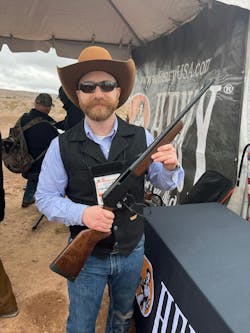 Geoff Ader, chief R&amp;D engineer at Henry Repeating Arms, shows off the Lever Action Supreme, chambered in .223 or .300 Blackout, which uses P-Mags and offers sub-MOA accuracy.