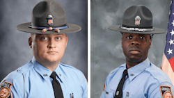 Georgia State Patrol Trooper First Class Chase Redner (left) and Trooper Jimmy Cenescar.