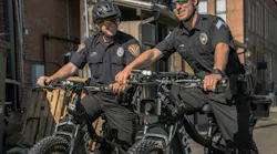 Officers are seen riding the QuietKat Patrol 10 E-Bike.